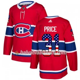 Miesten NHL Montreal Canadiens Pelipaita Carey Price 31 Adidas 2017-2018 Punainen USA Flag Fashion Authentic